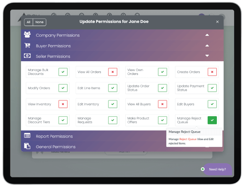 Apex Trading permissions interface image